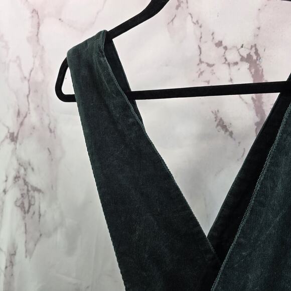 Anthropologie Jumpsuit Womens 29 Green Corduoy Boot Bib Overalls Dark Forest - Picture 8 of 14